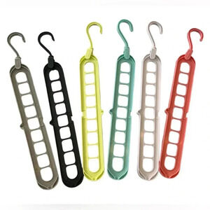 Set of 6 Plastic Space-Saving Plastic Clothes Hangers